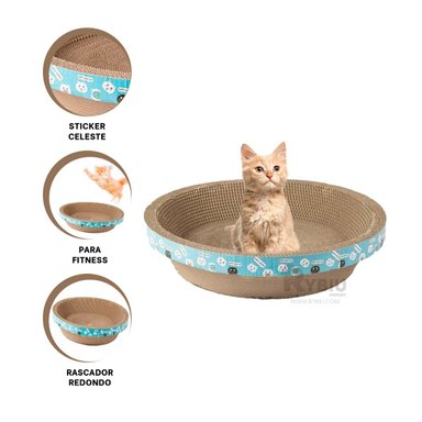 CAMA RASCADORA GATOS RYBIU LIGERA MARRON + BANDERITAS ADHESIVAS - 3