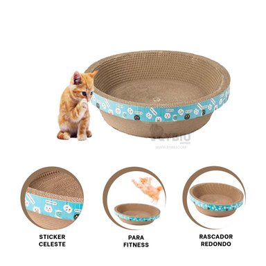 RASPADOR GATOS RYBIU PERFECTO CASA CHICO MARRON + REGALO STICKERS - 3