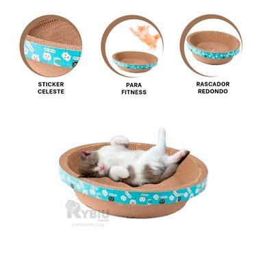CAMA RASCADORA GATOS RYBIU EN TONALIDAD MARRON + POST-IT ADHESIVOS