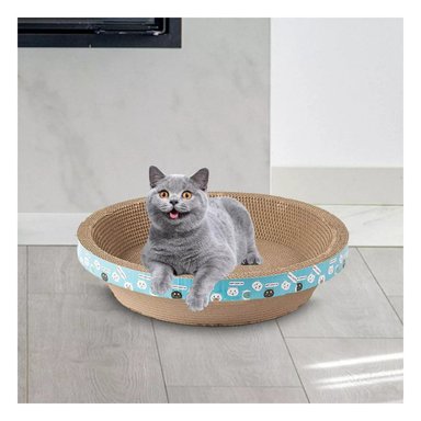 CAMA RASCADORA GATOS RYBIU EN TONALIDAD MARRON + POST-IT ADHESIVOS - 2