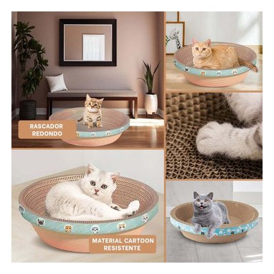 CAMA RASCADORA GATOS RYBIU EN TONALIDAD MARRON + POST-IT ADHESIVOS - 5