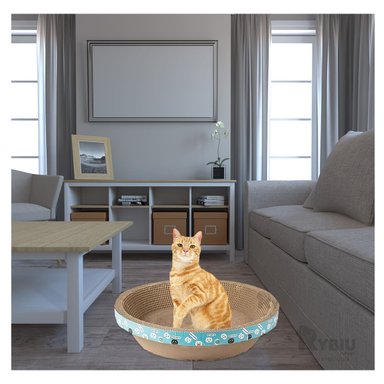 RASPADOR GATOS RYBIU ELEGANTE CHICO EN MARRON + ENVOLTORIO REGALO