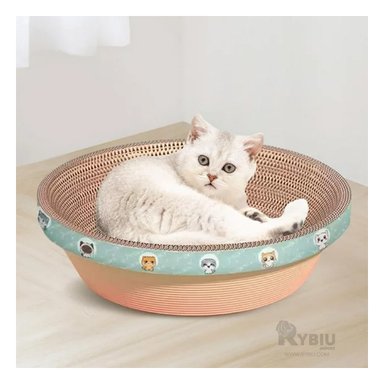 RASCADOR GATOS RYBIU OPTIMO Y PRACTICO EN CHICO MARRON + PAPEL REGALO