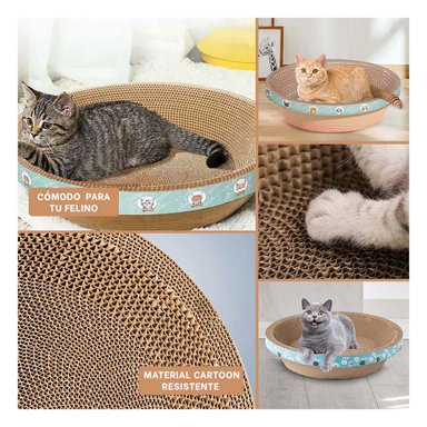 CAMA GATOS RYBIU ANTIESTRES GRANDE MARRON + POST-IT ADHESIVOS - 5