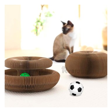 CAMA RASCADOR GATOS RYBIU EN FORMA ACORDEON MARRON + GIFT MINIAGENDA - 2