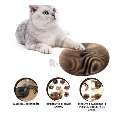 CAMA RASCADOR GATOS RYBIU EN FORMA ACORDEON MARRON + GIFT MINIAGENDA - 3