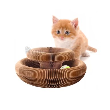 CAMA GATOS RYBIU RASCAR EN TONALIAD MARRON + ENVOLTORIO REGALO - 4