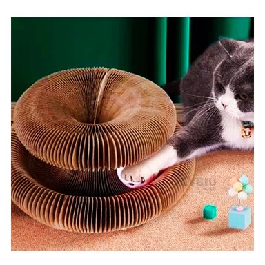 CAMA FELINOS RYBIU COMPACTA EN MARRON + REGALO STICKERS - 2