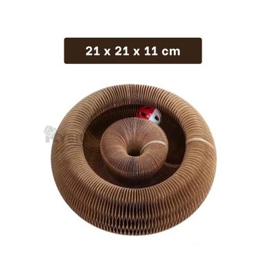 RASPADOR GATOS RYBIU PRACTICO EN MARRON + REGALO LIGAS PEINAR