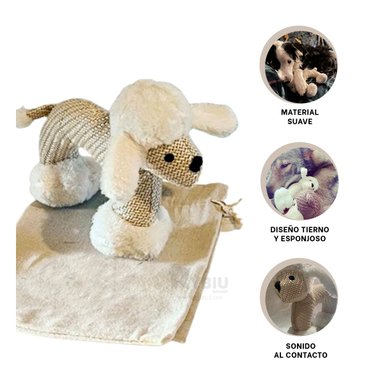 JUGUETE PERROS RYBIU CON DISEÑO TIERNO BLANCO + ENVOLTORIO REGALO