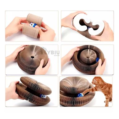 CAMA GATOS RYBIU RASCADOR LUGAR SEGURO EN MARRON + GIFT STICKERS - 4