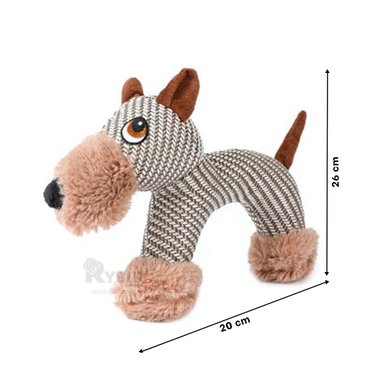 MUÑECO PERROS RYBIU ANTIESTRES EN BEIGE Y MARRON + BANDERITAS ADHESIVAS - 5