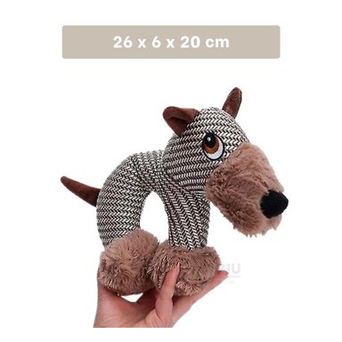 MUÑECO PERROS RYBIU COMODO EN BEIGE Y MARRON + REGALO LIGAS PEINAR