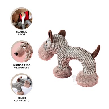 JUGUETE PERROS RYBIU FELPA CON EFECTO BEIGE Y MARRON + REGALO STICKERS