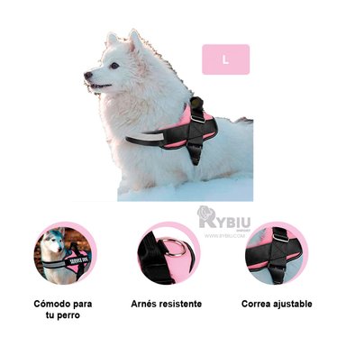 CORREA PERROS MA30961 RYBIU INNOVADORA Y DURADERA L EN ROSADO + REGALO STICKERS