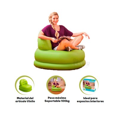 SILLON RYBIU 68592NP VERDE CONFORTABLE VARIAS POSICIONES + REGALO STICKERS