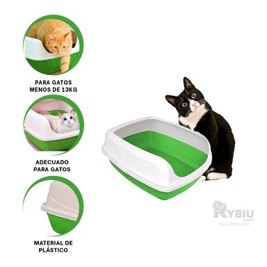 SANITARIO GATOS RYBIU MA30933 FELINO MODELO SEMICERRADO VERDE + MINIAGENDA