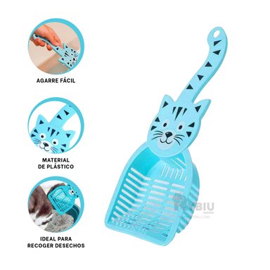 RECOGEDOR PERROS GATOS RYBIU MA31204 DISEÑO AZUL + REGALO LIGAS PEINAR