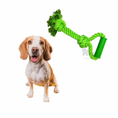 CUERDA ALGODÓN MASCOTAS RYBIU ENTRENAMIENTO VERDE LIMON + STICKERS