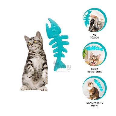 JUGUETE PERROS Y GATOS RYBIU PESCADO VERDE AGUA + PAPEL REGALO