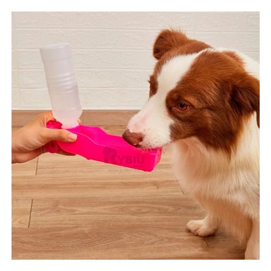 BEBEDERO PERRO MA31013 RYBIU CANINO CON BANDEJA EXTRAIBLE ROSADO + STICKERS