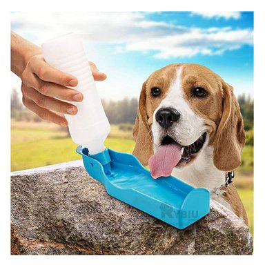 TOMATODO PERRO MA31011 RYBIU MASCOTA CON BANDEJA CELESTE + STICKERS