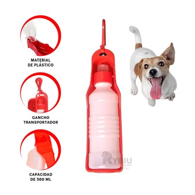 BOTELLA PERRO MA31012 RYBIU PASEO ROJO + POST-IT ADHESIVOS