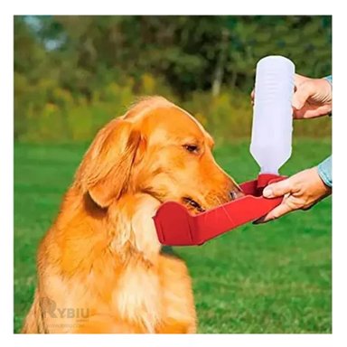 BEBEDERO PERRO MA31012 RYBIU PORTATIL MASCOTAS ENROSCABLE ROJO