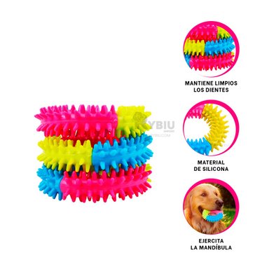ARGOLLA PERROS RYBIU EN MULTICOLOR + REGALO LIGAS PEINAR