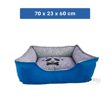 CAMA PERROS MA31027 BASE LONA COMODO AZUL RYBIU + LIGAS REGALO