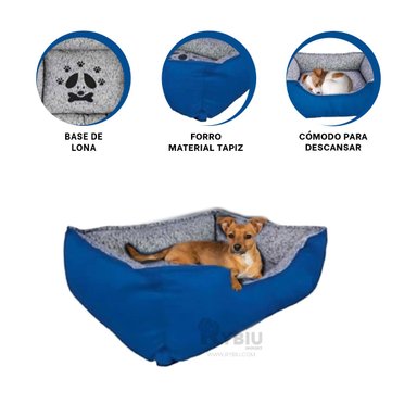 COLCHON PERROS MA31027 TALLA L MASCOTA AZUL RYBIU + ENVOLTORIO REGALO