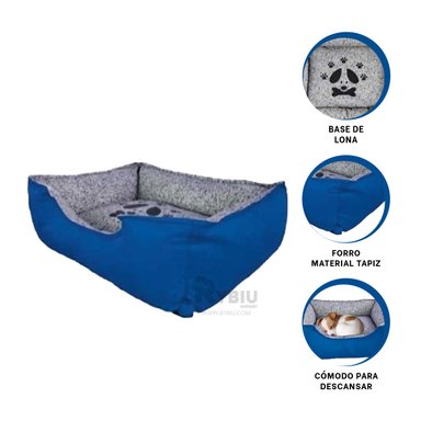 COLCHON PERROS MA31027 COMODO TALLA L AZUL RYBIU + GIFT MINIAGENDA
