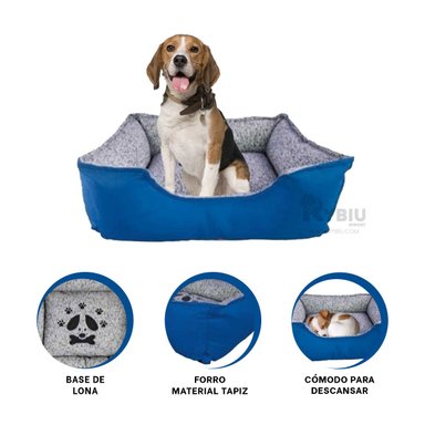COLCHON PERROS MA31027 BASE LONA L AZUL RYBIU + REGALO STICKERS