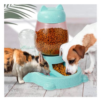 DISPENSADOR GATO MA31071 RYBIU CON BOTELLA CELESTE + REGALO LIGAS PEINAR