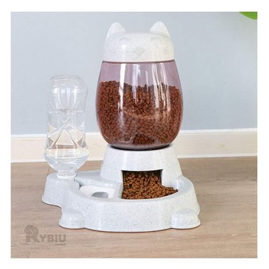 DISPENSADOR GATO MA31069 RYBIU CON BOTELLA BLANCO + REGALO LIGAS PEINAR