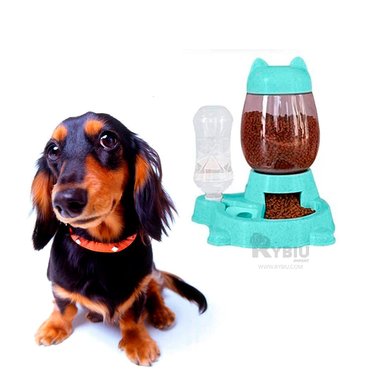 COMEDERO GATO MA31071 RYBIU MODERNO UNIDO PET CELESTE + PAPEL REGALO