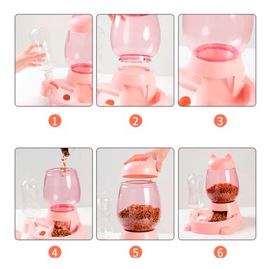 COMEDERO GATO MA31068 RYBIU MODERNO UNIDO PET ROSADO + PAPEL REGALO