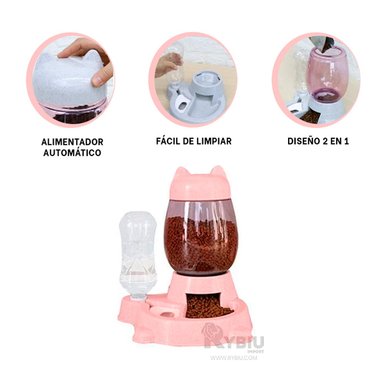 PLATO GATO MA31068 RYBIU MULTIFUNCIONAL ROSADO + MINIAGENDA