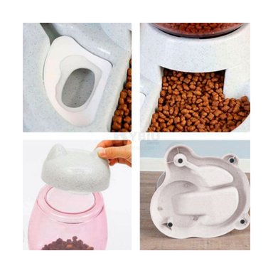 COMEDERO GATO MA31069 RYBIU MODERNO UNIDO PET BLANCO + PAPEL REGALO