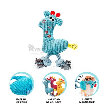 MUÑECO PERROS RYBIU BLANDO INFANTIL CELESTE + ENVOLTORIO REGALO - 4
