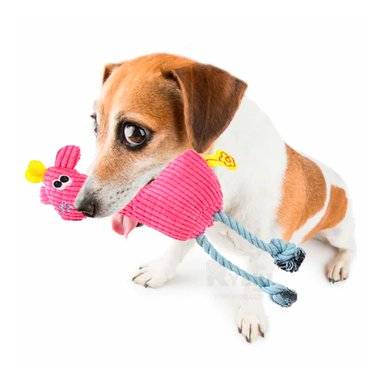 MUÑECO PERROS RYBIU ANTIESTRES ROSADO + BANDERITAS ADHESIVAS