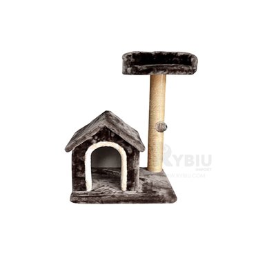 CASA PELUCHE GATOS RYBIU GATUNO GRIS + PAPEL REGALO
