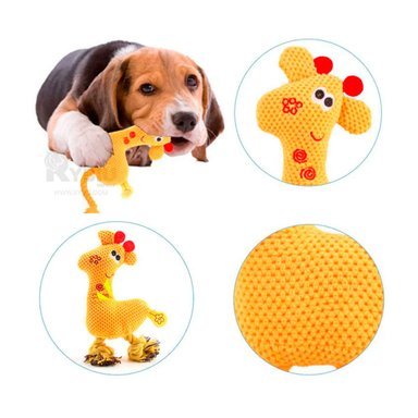 FIGURA PERROS RYBIU RELLENA JIRAFA AMARILLO + BANDERITAS ADHESIVAS
