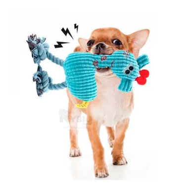 FIGURA PERROS RYBIU RELLENA JIRAFA CELESTE + BANDERITAS ADHESIVAS