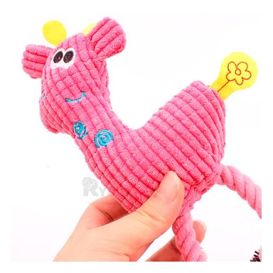 PELUCHE MASCOTA RYBIU CON TEXTURA SUAVE ROSADO + GIFT STICKERS - 2