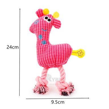 PELUCHE MASCOTA RYBIU CON TEXTURA SUAVE ROSADO + GIFT STICKERS - 5