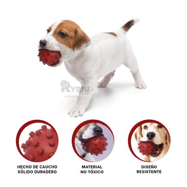 JUGUETE PERROS RYBIU RESISTENTE ROJO + PAPEL REGALO - 4