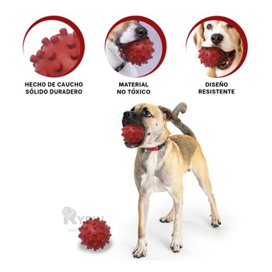 PELOTA PERROS RYBIU QUE FLOTA EN AGUA ROJO + ENVOLTORIO REGALO