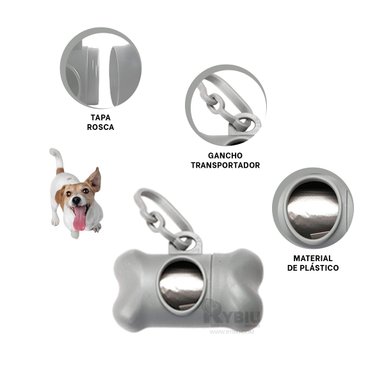 ENVOLTORIO PERROS RYBIU MA31139 DISPENSADOR PLASTICO GRIS + REGALO AGENDITA