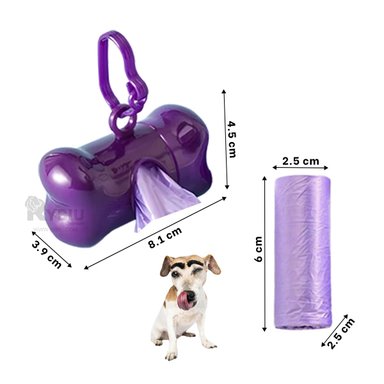 ESTUCHE PERROS RYBIU MA31141 DESECHOS MASCOTA MORADO + LIGAS REGALO